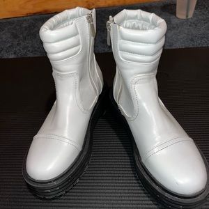 white platform boots size 8
